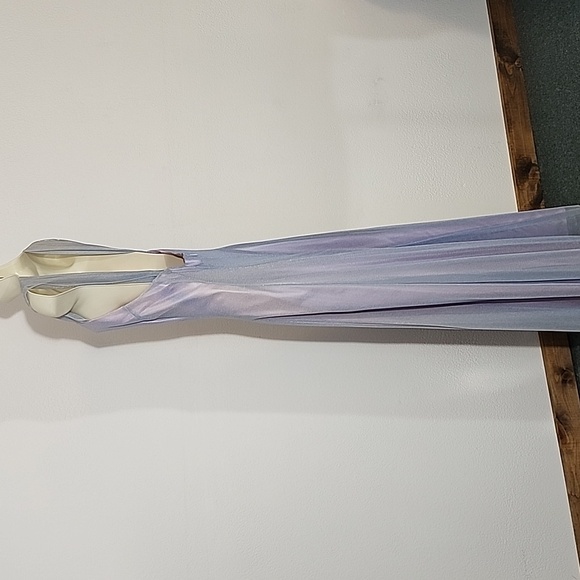 Nadine Dress Vintage 90s Mesh Overlay Maxi Blue Size 9 - Picture 4 of 14